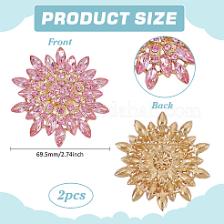 2 шт. броши из цветочного сплава JEWB-FG0001-31A