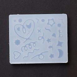 Линии и плоские круглые и сердце и звезда и цветок и луна заливки силиконовые Молды&nbsp;LS-DIY-M029-08