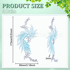 6 Stück 2 Stile Polyester-Stickapplikationen&nbsp;DIY-FG0007-49