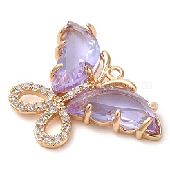 Подвески из латуни с покрытием из прозрачного кубического циркония&nbsp;KK-N255-10G-02-RS