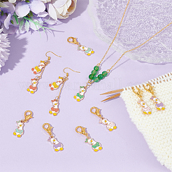 Маркеры петель с замком на подвеске из сплава эмали HJEW-AB00119