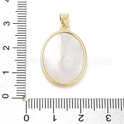 Muschelanhänger aus Messing mit Pavé-Fassung&nbsp;KK-Z064-28G-05