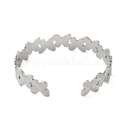 Не тускнеющие браслеты-манжеты из нержавеющей стали 304 в форме бабочки для женщин&nbsp;BJEW-M316-05P