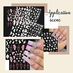 5 шт. 5 стиля наклейки для ногтей с изображением цветов и бабочек для домашних животных&nbsp;MRMJ-SP0001-16