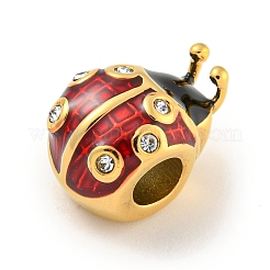 Европейские бусины из нержавеющей стали 304 со стразами STAS-U005-05G