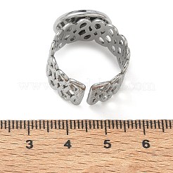 304ステンレススチールカフリング部品  丸いベゼルパッドリングセッティング  ステンレス鋼色  18mm  トレイのサイズ：14mm&nbsp;SA-CBA37BC-14D-P