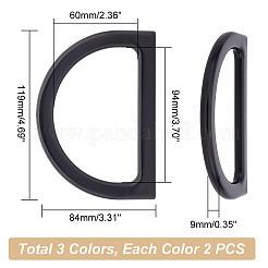 6шт 3 цвета D-образные пластиковые ручки для сумок с имитацией дерева&nbsp;FIND-PH0010-55