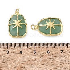 Pendentifs en laiton et aventurine verte naturelle&nbsp;GG-CBAD360-19G-04