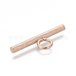 イオンプレーティング（IP）304ステンレススチールマンテルパーツ  テクスチャ  バー  ローズゴールド  7x20x2mm  穴：3mm&nbsp;STAS-P248-02RG