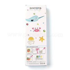 子供のためのクリスマスのテーマdiyダイヤモンド絵画ステッカーキット  ラインストーンとダイヤモンドペイントツールを使用  エルク＆スノーマン＆クリスマスツリー＆サンタクロース＆ギフト  ミックスカラー  22.9x7.9x2.4cm&nbsp;DIY-H123-03