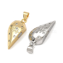 Valentinstag-Anhänger aus Messing mit Mikropavé-Fassung und klaren Zirkonia&nbsp;KK-A293-28A-G