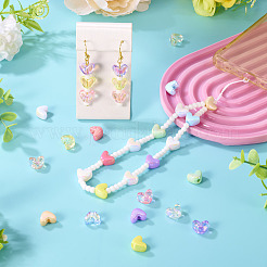 112 шт. 14 стиля УФ-покрытие прозрачные и непрозрачные акриловые бусины&nbsp;MACR-TA0002-32