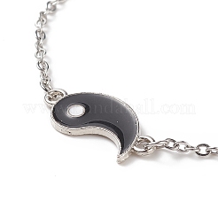 2 Uds 2 colores esmalte yin yang pareja collares conjunto&nbsp;NJEW-TA00045