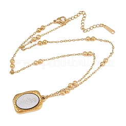Collier pendentif rectangulaire en forme de rose&nbsp;NJEW-P354-01A