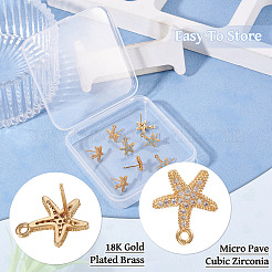 8 шт. фурнитура для сережек-гвоздиков из латуни 2 цветов с микропаве из кубического циркония&nbsp;KK-TA0002-62