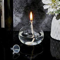 Portacandele in vetro trasparente con stoppino&nbsp;DIY-WH0308-996B