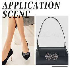 Стеклянные украшения для обуви со стразами и бантом&nbsp;AJEW-WH0323-24C