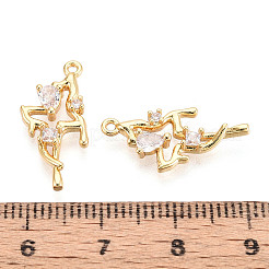 Подвески из латуни с прозрачным фианитом&nbsp;KK-T077-63G