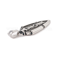 304ステンレスペンダント  アローチャーム  アンティークシルバー  41.5x16.5x4mm  穴：8x4mm&nbsp;STAS-E158-18AS