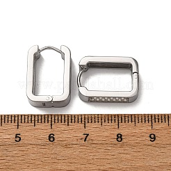 Pendientes de aro rectangulares de acero inoxidable 304&nbsp;EJEW-D331-15P