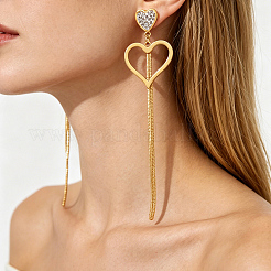 Boucles d'oreilles pendantes en acier inoxydable 304 avec strass pour femmes&nbsp;DD2048