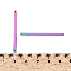 イオンプレーティング（IP）304ステンレス鋼リンク/コネクター  長方形  虹色  40x3x1.7mm  穴：1.2mm&nbsp;STAS-I311-11D-RC