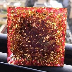 Оргонитовые пирамиды с натуральной красной яшмой PW-WG59452-01