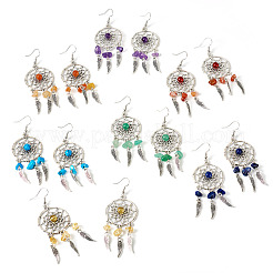 Латунь болтающиеся серьги EJEW-TAC00017