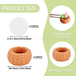 12 cesta de resina en miniatura&nbsp;DIY-TA0016-07