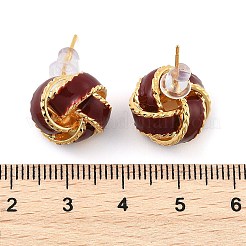 Серьги-гвоздики из латуни с эмалью для женщин&nbsp;EJEW-U055-05G