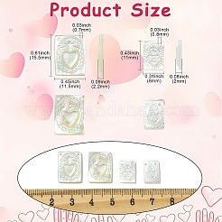 4 шт. 2 стиля подвески из натуральной белой перламутровой ракушки&nbsp;SHEL-CJ0001-37