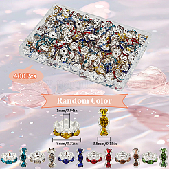 400 шт. латунные акриловые бусины-разделители со стразами RB-SP0001-09B