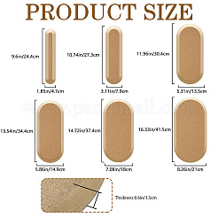 6個 6スタイル MDF 陶器粘土ベースプレート  陶器ツール  オーバル  淡い茶色  244~415x47~210x15mm  1個/スタイル&nbsp;TOOL-CN0001-15
