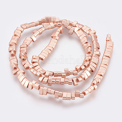 Brins de perles à 2 trou en hématite synthétique non magnétique galvanisée&nbsp;G-E495-11A