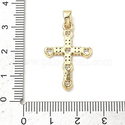 Латунные микропаве прозрачные подвески с фианитом&nbsp;KK-P350-20G