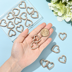 20 шт. Кольца пружинные со стразами из цинкового сплава&nbsp;FIND-SP0004-36LG