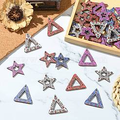 40 шт. подвески из липы с принтом в двух стилях&nbsp;WOOD-CJ0002-49