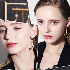 40 шт. латунные серьги-гвоздики&nbsp;KK-BBC0005-21G