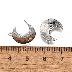 Латунные микро-паве прозрачные серьги-гвоздики из циркония&nbsp;KK-G530-03P