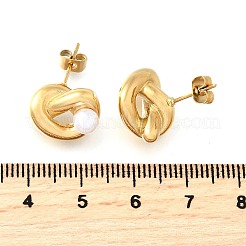 Серьги-гвоздики из нержавеющей стали 304 с узлом&nbsp;EJEW-D315-02G