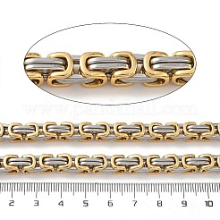 201 ステンレススチール製ビザンチンチェーン  溶接されていない  ゴールデン·ステンレス鋼色  7x7mm&nbsp;SA-CBA46AF-02D-PG