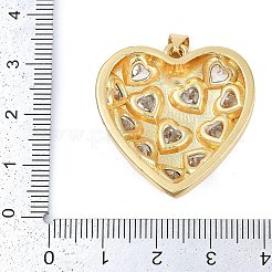 Подвески из латуни с покрытием в форме сердца и микропаве из прозрачного кубического циркония KK-P287-37G