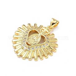 Pendenti in zirconi cubici trasparenti in micro pavè di ottone&nbsp;KK-P350-18G-04