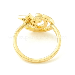 Прозрачное кубическое циркониевое кольцо с луной и звездой для женщин ZIRC-P096-15G