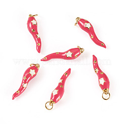 6 Stück Messing-Emaille-Anhänger&nbsp;KK-SW0001-08D