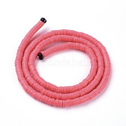 Flache runde handgemachte Polymer Clay Perle Spacer&nbsp;CLAY-R067-4.0mm-25