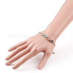 Браслеты-цепочки из позолоченной латуни с эмалью&nbsp;BJEW-JB05881