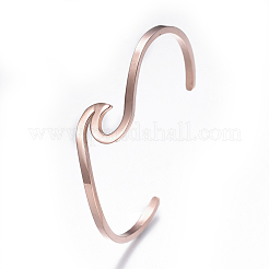 304ステンレススチール製カフバングル  ミックスカラー  2-1/4インチx1-3/4インチ（5.65x4.6cm）&nbsp;BJEW-G611-01