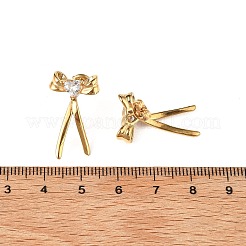 Серьги-гвоздики из нержавеющей стали 304 с микропаве из прозрачных кубических цирконий&nbsp;EJEW-I318-01G-05