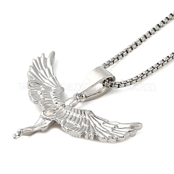 Collier pendentif en strass en forme d'ange avec chaînes en alliage de zinc&nbsp;NJEW-G118-03P
